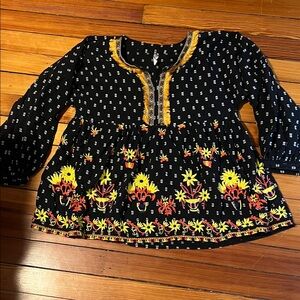 Embroidered Black top